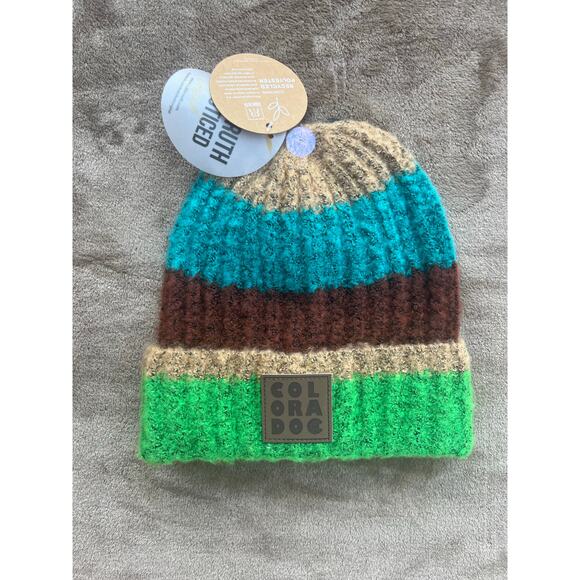 Robin Ruth of the Rockies NWT Striped Colorado Patch Beanie Winter Hat - Picture 1 of 6